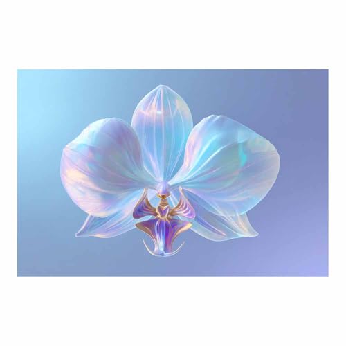 CUDAOO Exquisite Abstrakte Kunst auf minimalistische Wandbilder Leinwand Schillernde Blume Neutralem Hintergrund für Home Hotel Office Wanddekoration(Schatzblau135)-70x100cm Ungerahmt von CUDAOO