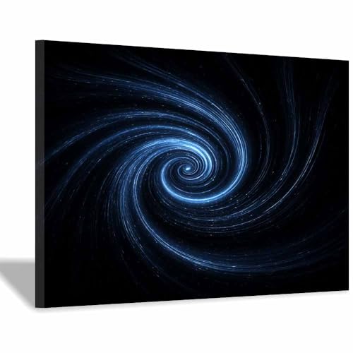 CUDAOO Leinwandbilder Moderne Kunst Abstrakte Wanddeko Kunstdrucke Blauer Wirbel für Schlafzimmer Home Wohnung Bild Wohnzimmer(Bleu verstecken122)-60x80cm Gerahmt von CUDAOO