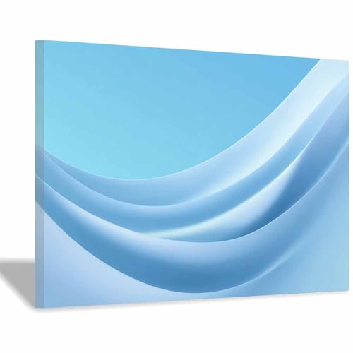 CUDAOO Leinwandbilder Moderne Kunst Abstrakte Wanddeko Kunstdrucke Blaues Band für Schlafzimmer Home Wohnung Bild Wohnzimmer(Blau134)-60x80cm Gerahmt von CUDAOO