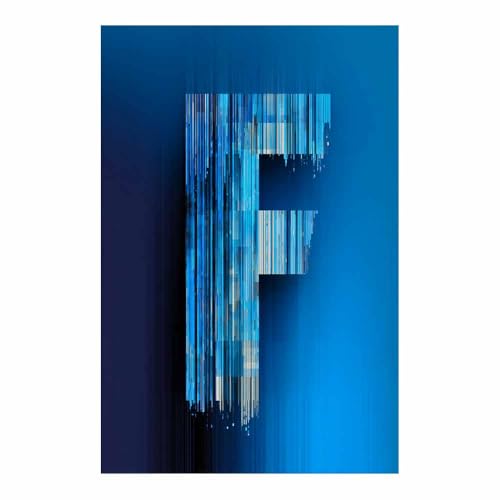 CUDAOO Leinwandbilder Moderne Kunst Abstrakte Wanddeko Kunstdrucke Buchstabe F für Schlafzimmer Home Wohnung Bild Wohnzimmer(Bleu verstecken275)-20x30cm Ungerahmt von CUDAOO