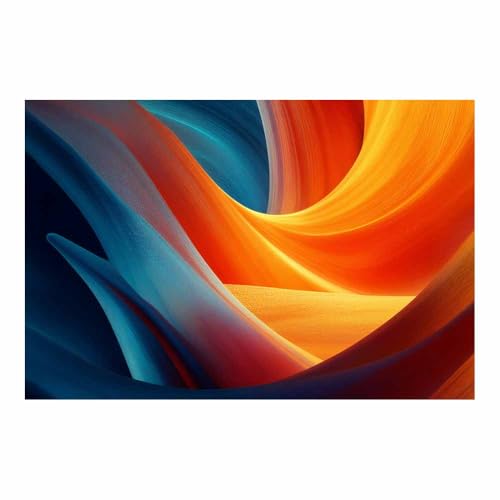 CUDAOO Leinwandbilder Moderne Kunst Abstrakte Wanddeko Kunstdrucke Buntes Seidenband für Schlafzimmer Home Wohnung Bild Wohnzimmer(Orange116)-70x100cm Ungerahmt von CUDAOO