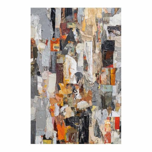 CUDAOO Leinwandbilder Moderne Kunst Abstrakte Wanddeko Kunstdrucke Collage für Schlafzimmer Home Wohnung Bild Wohnzimmer(Grau188)-70x100cm Ungerahmt von CUDAOO