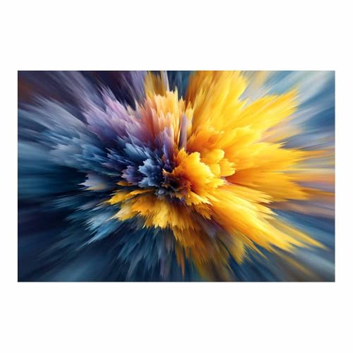 CUDAOO Leinwandbilder Moderne Kunst Abstrakte Wanddeko Kunstdrucke Explodierende Blume für Schlafzimmer Home Wohnung Bild Wohnzimmer(Gelb62)-20x30cm Ungerahmt von CUDAOO