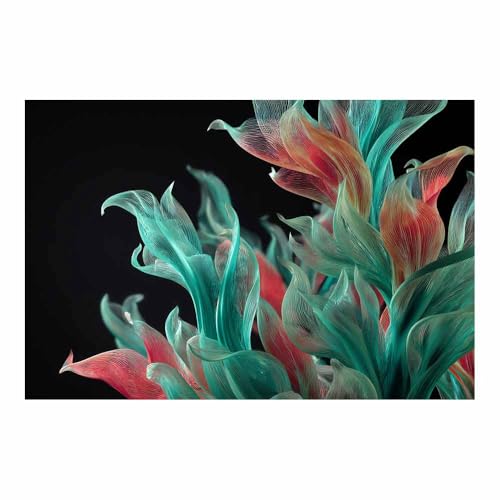 CUDAOO Leinwandbilder Moderne Kunst Abstrakte Wanddeko Kunstdrucke Farbige Wasserpflanzen für Schlafzimmer Home Wohnung Bild Wohnzimmer(Grün26)-20x30cm Ungerahmt von CUDAOO