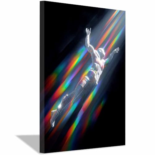 CUDAOO Leinwandbilder Moderne Kunst Abstrakte Wanddeko Kunstdrucke Figur im Licht für Schlafzimmer Home Wohnung Bild Wohnzimmer(Mehrfarbige215)-70x100cm Gerahmt von CUDAOO