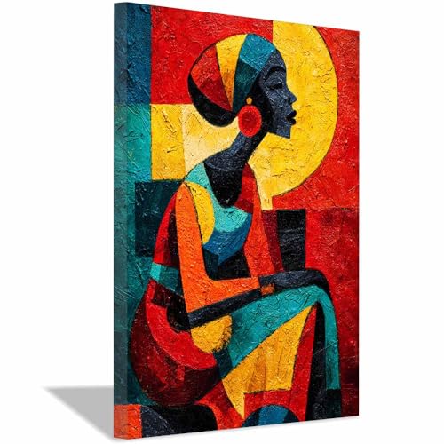 CUDAOO Leinwandbilder Moderne Kunst Abstrakte Wanddeko Kunstdrucke Figurenmalerei für Schlafzimmer Home Wohnung Bild Wohnzimmer(Rot167)-40x60cm Gerahmt von CUDAOO