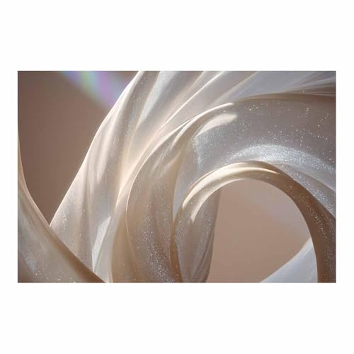CUDAOO Leinwandbilder Moderne Kunst Abstrakte Wanddeko Kunstdrucke Glitzernde Seide für Schlafzimmer Home Wohnung Bild Wohnzimmer(Beige17)-40x60cm Ungerahmt von CUDAOO