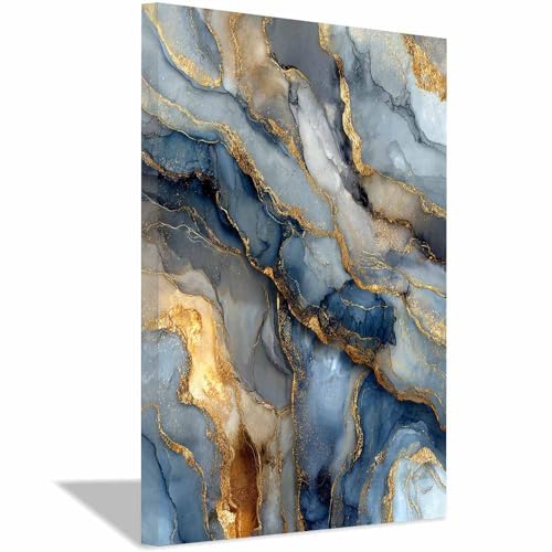 CUDAOO Leinwandbilder Moderne Kunst Abstrakte Wanddeko Kunstdrucke Goldgeäderter Stein für Schlafzimmer Home Wohnung Bild Wohnzimmer(Goldene206)-70x100cm Gerahmt von CUDAOO