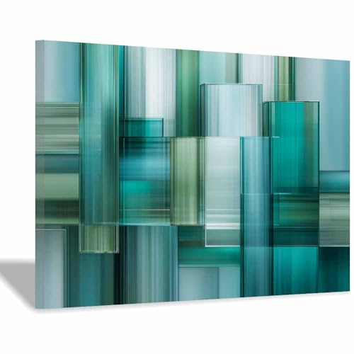 CUDAOO Leinwandbilder Moderne Kunst Abstrakte Wanddeko Kunstdrucke Grünes Glas für Schlafzimmer Home Wohnung Bild Wohnzimmer(Grün02)-20x30cm Gerahmt von CUDAOO