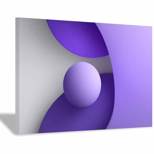 CUDAOO Leinwandbilder Moderne Kunst Abstrakte Wanddeko Kunstdrucke Lila Kugel für Schlafzimmer Home Wohnung Bild Wohnzimmer(Violett143)-40x60cm Gerahmt von CUDAOO