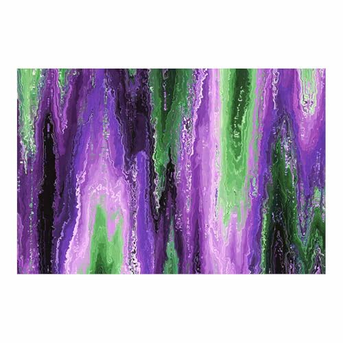 CUDAOO Leinwandbilder Moderne Kunst Abstrakte Wanddeko Kunstdrucke Lila-grünes Muster für Schlafzimmer Home Wohnung Bild Wohnzimmer(Violett140)-70x100cm Ungerahmt von CUDAOO