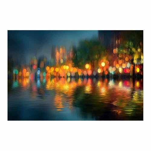 CUDAOO Leinwandbilder Moderne Kunst Abstrakte Wanddeko Kunstdrucke Nachtlichtschatten für Schlafzimmer Home Wohnung Bild Wohnzimmer(Orange brennen92)-20x30cm Ungerahmt von CUDAOO