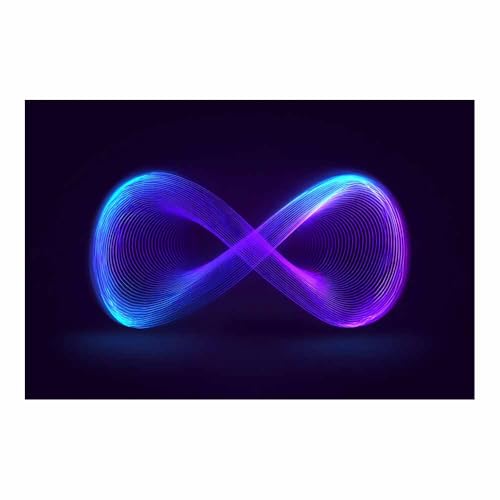 CUDAOO Leinwandbilder Moderne Kunst Abstrakte Wanddeko Kunstdrucke Neonringe für Schlafzimmer Home Wohnung Bild Wohnzimmer(Violett89)-70x100cm Ungerahmt von CUDAOO