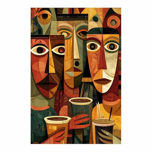 CUDAOO Leinwandbilder Moderne Kunst Abstrakte Wanddeko Kunstdrucke Porträts in mehreren Größen für Schlafzimmer Home Wohnung Bild Wohnzimmer(Braun194)-40x60cm Ungerahmt von CUDAOO