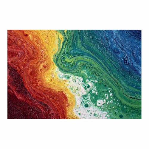 CUDAOO Leinwandbilder Moderne Kunst Abstrakte Wanddeko Kunstdrucke Regenbogen-Muster für Schlafzimmer Home Wohnung Bild Wohnzimmer(Mehrfarbige95)-40x60cm Ungerahmt von CUDAOO