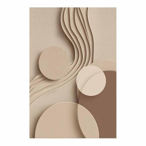 CUDAOO Leinwandbilder Moderne Kunst Abstrakte Wanddeko Kunstdrucke Reis Geometrie für Schlafzimmer Home Wohnung Bild Wohnzimmer(Beige296)-70x100cm Ungerahmt von CUDAOO