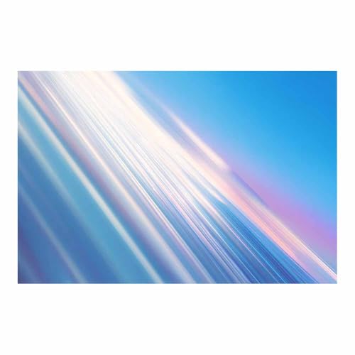 CUDAOO Leinwandbilder Moderne Kunst Abstrakte Wanddeko Kunstdrucke Schräge Lichtbänder für Schlafzimmer Home Wohnung Bild Wohnzimmer(Hellblau65)-20x30cm Ungerahmt von CUDAOO