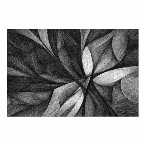 CUDAOO Leinwandbilder Moderne Kunst Abstrakte Wanddeko Kunstdrucke Schwarze Blattmuster für Schlafzimmer Home Wohnung Bild Wohnzimmer(Dunkelgrau74)-20x30cm Ungerahmt von CUDAOO