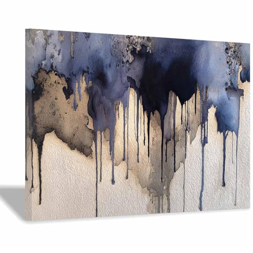 CUDAOO Leinwandbilder Moderne Kunst Abstrakte Wanddeko Kunstdrucke Tuschefluss für Schlafzimmer Home Wohnung Bild Wohnzimmer(Braun104)-60x80cm Gerahmt von CUDAOO