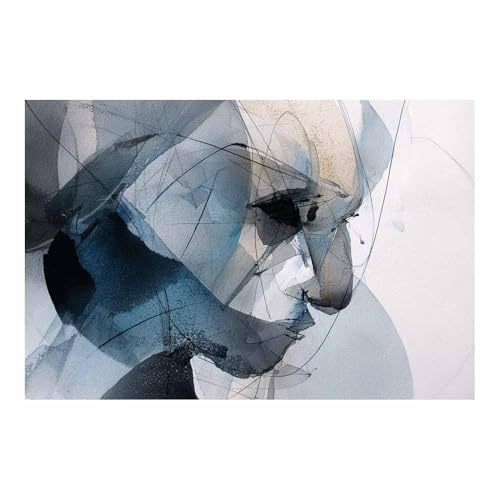 CUDAOO Leinwandbilder Moderne Kunst Abstrakte Wanddeko Kunstdrucke Tuschegesicht für Schlafzimmer Home Wohnung Bild Wohnzimmer(Dunkelgrün59)-20x30cm Ungerahmt von CUDAOO