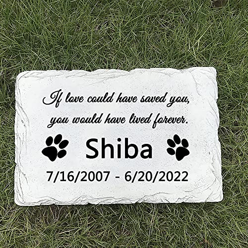 CUDMORERBE Personalisierte Haustier Hund Garten Gedenkstein Plakette Grabmarker Grabstein für Hund Katze Beileidsgedicht Wenn Love Could Have Saved You Would Have Lived Forever. von CUDMORERBE