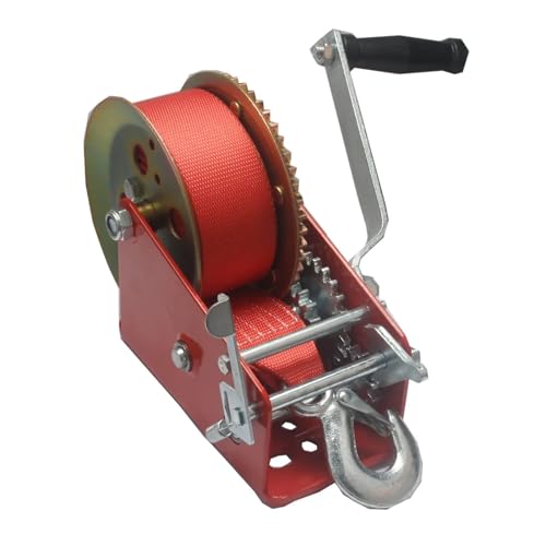 Hochleistungs-Handkurbelwinde 3000-Pfund-Handwinde Manuelle Winde, spritzgossene rote Seilwinde aus verzinktem Nylon Hochleistungs-Handkurbelwinde 3000-Pfund-Handwinde Manuelle Winde, spritzgossene rote Seilwinde aus verzinktem Nylon von CUDTAPI