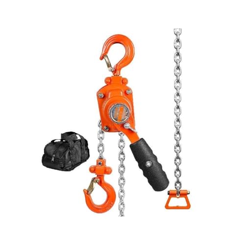 Hochleistungs-Handkurbelwinde Handhebel-Kettenzug, 1/4/1/2 Tonnen Tragkraft, im Lieferumfang enthalten, verzinkter G80-Kohlenstoffstahl mit Doppelklinkenbremse(0.25T5FT) von CUDTAPI