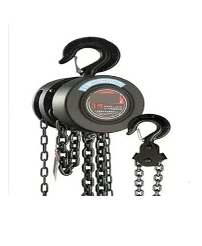 Hochleistungs-Handkurbelwinde Typ 1-10 Tonnen 1,5-9 Meter manuelle Ratschenwinde, Hebekranblock-Handkettenzug(Black 2 Ton,6M) von CUDTAPI