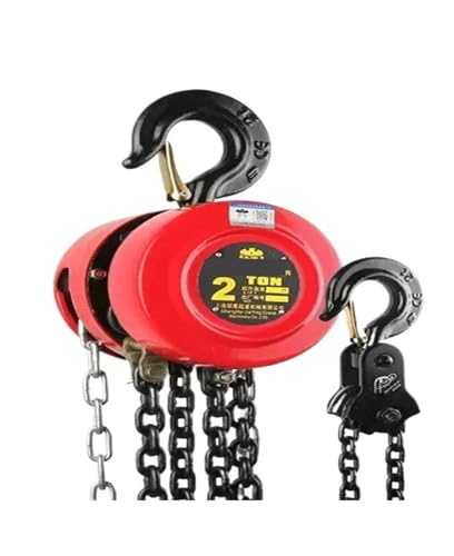 Hochleistungs-Handkurbelwinde Typ 1-10 Tonnen 1,5-9 Meter manuelle Ratschenwinde, Hebekranblock-Handkettenzug(Red 2 Ton,3M) von CUDTAPI