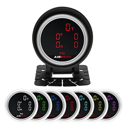 Kraftstoffgebereinheit Ein 7-Farben-LED-2-Zoll-52-mm-LCD-Fünfdruck-Luftdruckmesser BAR Air Suspension Air Ride Gauge mit 5-teiligem Sensor Kraftstofftank-Sendeeinheit für Boote von CUDTAPI