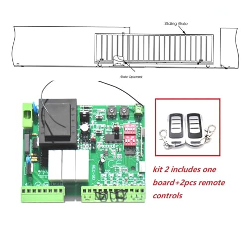 Toröffner-Hardware-Linearantriebssatz NC-Toröffner, Garagentor, AC220V-Motor, teure Leiterplatteneinheit, Leiterplatte, elektronische Ersatzkarte, Sanftanlauf(Kit 2) von CUDTAPI