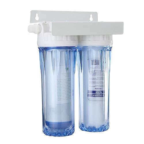 Wasserfiltersystem unter der Spüle 10-Zoll-Dual-Umkehrosmose-Wasserhahn-Wasserfilter, gesundheitsverdickte zweistufige Wasserreiniger-Kartusche for Zuhause und Küche(4 points interface) von CUDTAPI