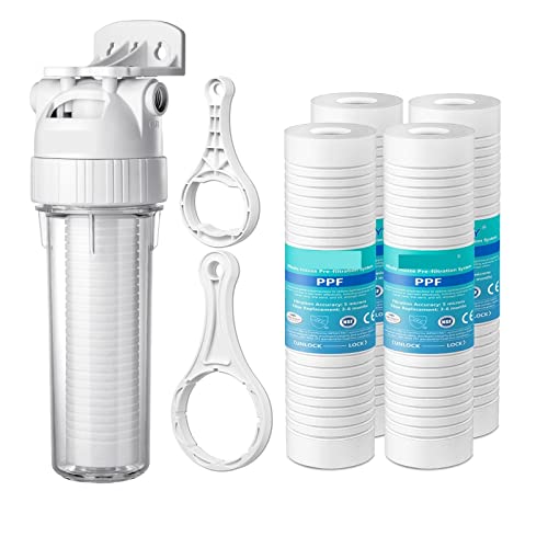 Wasserfiltersystem unter der Spüle 5-Mikron-Sediment-Wasserfiltersystem for das ganze Haus, Vorfilter, 10-Zoll-PPFcotton-Vorfilter(Host and 5x Filter) von CUDTAPI