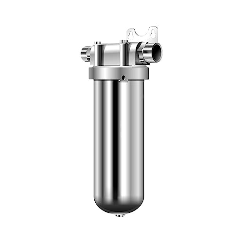 Wasserfiltersystem unter der Spüle Vorfilter for Haushaltsbrunnenwasser, Haushaltswasserreiniger for das ganze Haus, Rückspülwasserfilter aus Edelstahl 304 mit Durchfluss(10000ML 4 points) von CUDTAPI