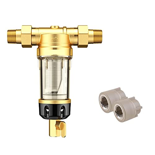 Wasserfiltersystem unter der Spüle Vorfilter for das ganze Haus, zentrales Wasserreinigungssystem, Filter for Zuhause, 4500 l/h, 40 μm, Gegenstrom, 360 ° Rückspülung(DN15 (0.5 Inches)) von CUDTAPI