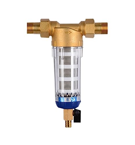Wasserfiltersystem unter der Spüle Vorfilterreiniger, Spin-Down-Sedimentwasserfilter for das ganze Haus, zentrales Vorfiltersystem mit Rückspülung, Edelstahlgewebe(DN20) von CUDTAPI