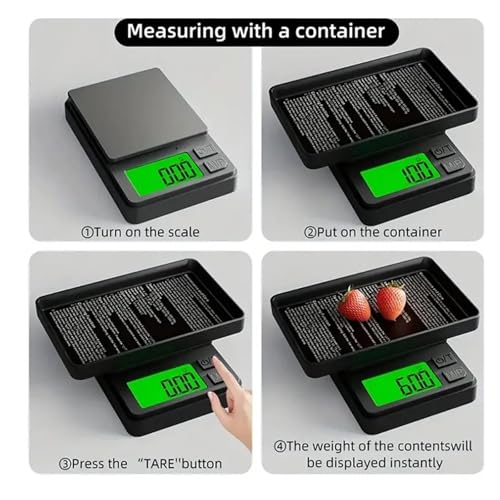 0,01 g -100/500 g Tragbare elektronische Waage Mini-Digitalwaage Hochpräzise elektronische Taschenwaage Schmuckgewicht Küchenwaage(0.1-500g) von CUDVOLHTU