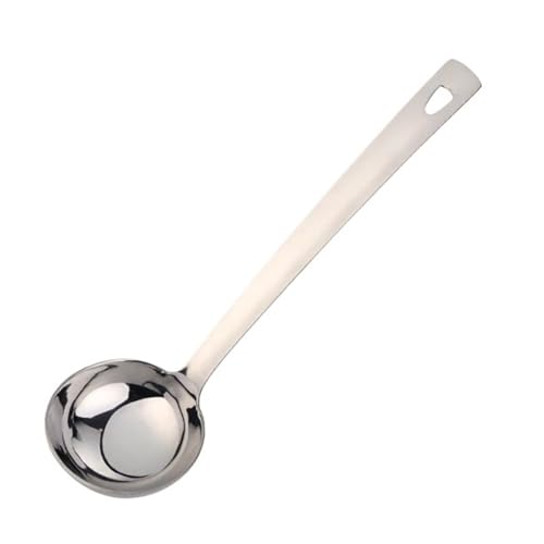 1PC Edelstahl Silber Lange Portion Suppe Löffel Kochen Utensilien Metall Polnischen Skimmer Sieb Schaufel Spachtel Geschirr Set(BD006-1-1) von CUDVOLHTU