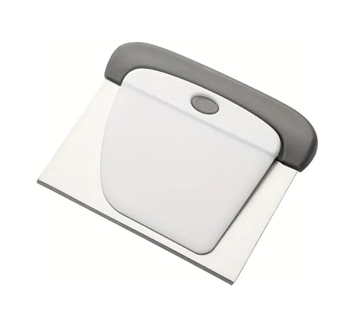 2-teiliges 2-in-1-Teigschaber-Set aus Edelstahl, Teigschaber for Backen von Brot, Kuchen und Pizza, flexible Schüsselwerkzeuge(2 in 1-White Set) von CUDVOLHTU