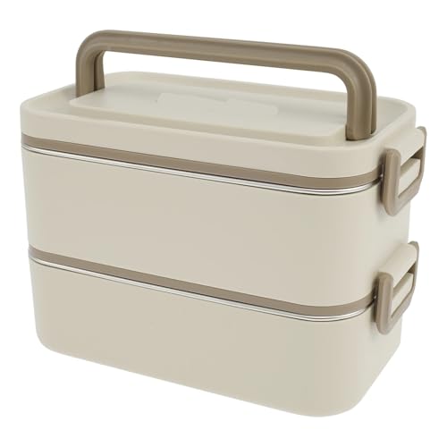 2000ML Lunchbox Mikrowellengeeignet Bento Doppelschicht Auslaufsicherer Edelstahlbehälter Tragbar von CUDVOLHTU