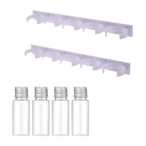 4 Stück Gewürzflaschenregal Küchenaufbewahrung Wandhalterung Zutaten Kunststoff Klebeclip Schrank Organizer Türhaken Glashalter Werkzeug(1 set) von CUDVOLHTU