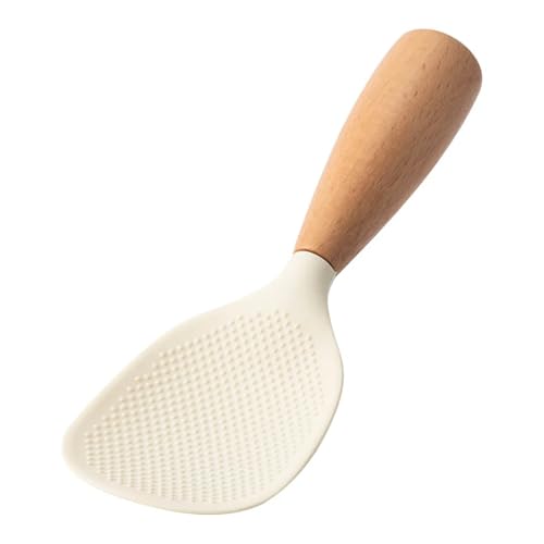 5 Stücke Silikon Holzgriff Kochwerkzeug Antihaft-Küchenutensilien Silikonspatel Backen Küchenutensilien Werkzeug(Rice Spoon) von CUDVOLHTU