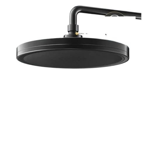 6 Modi Großer Durchfluss Supercharge Regendusche, Runder Druck-Sprühduschkopf(MLLICICMQShowerhead-Black) von CUDVOLHTU