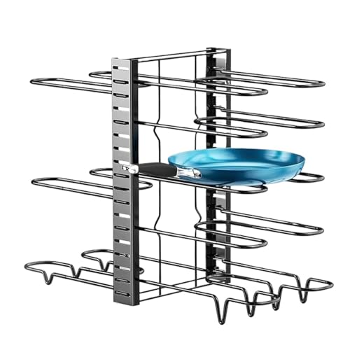 8-stufiges Pfannen-/Topf-Organizer-Regal, 3, DIY-Methoden, verstellbare Schrank-/Speisekammer-Töpfe/Deckel, Lagerregal, Küchenorganisation 8-stufiges Pfannen-/Topf-Organizer-Regal, 3, DIY-Methoden, verstellbare Schrank-/Speisekammer-Töpfe/Deckel, Lagerregal, Küchenorganisation von CUDVOLHTU