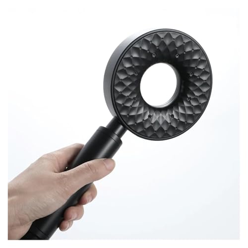 Badezimmer Dusche ABS Handbrause Weiß/Schwarz Rundkopf Handbrause(Black) von CUDVOLHTU