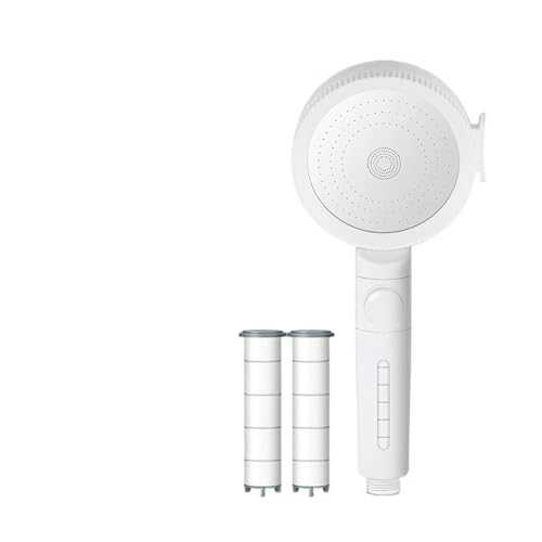 Badezimmer-Handbrause mit Kompressor, weiße Wasserfilterdüse, Duschkopf(White set 4) von CUDVOLHTU