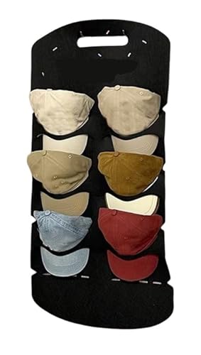 Baseball Cap Rack Halter Mehrzweck-Organisation Regale for Geldbörsen Schals(Black,6 Grid) von CUDVOLHTU