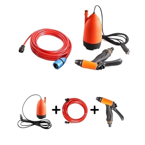CUDVOLHTU 12V 20W Elektrische Tauchpumpe, Waschmaschine Handwasserhahn Set Camping Dusche Kit(12V Car Washer Kit) von CUDVOLHTU