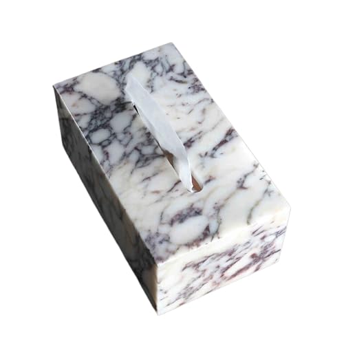 CUDVOLHTU 25x14x10CM Luxus Marmor Tissue Box, for Zimmer Schreibtisch Restaurant Stilvolle Serviettenspender(Purple) von CUDVOLHTU