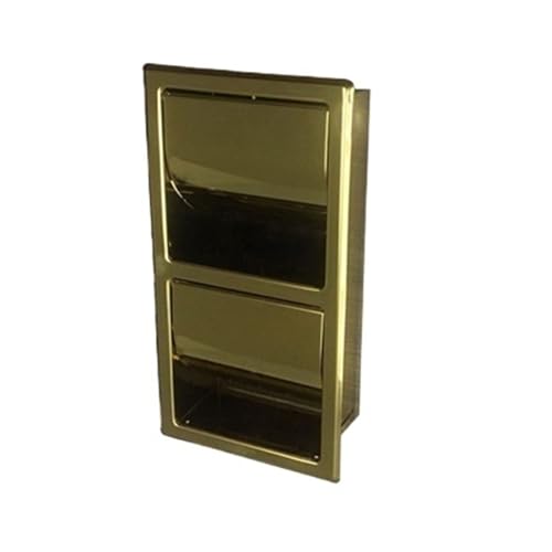 CUDVOLHTU 304 Edelstahl Einbau-Toilettenpapierrolle Rollenpapierhalter Roségold Mattschwarz Poliert(Gold Double V) von CUDVOLHTU